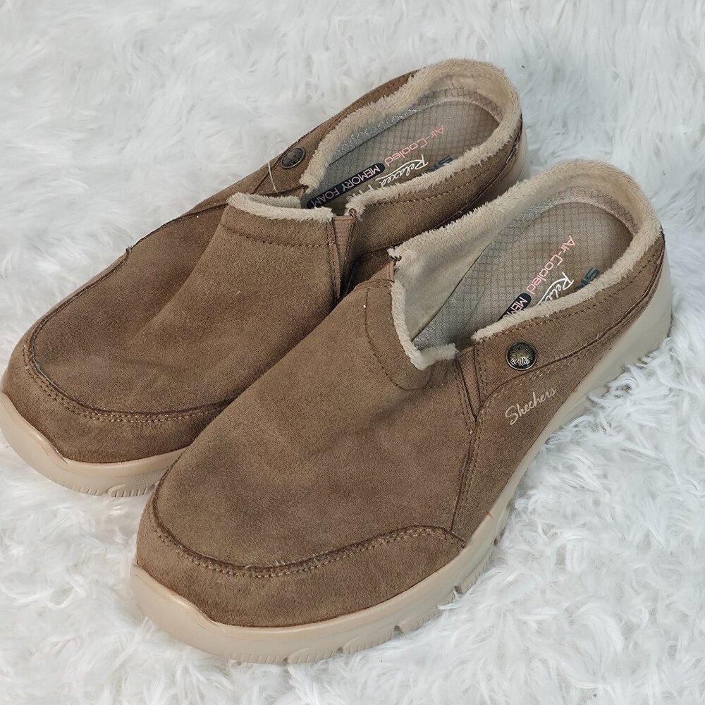 Skechers Easy Going Latte Women's Slip On Mules Clogs Comfort Casual Shoes US 8